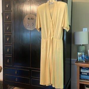 St. John by Marie Gray yellow wrap knit dress with s/s (short sleeves)